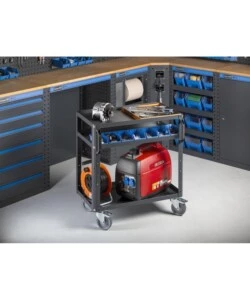 ARREDAMENTO MODULARE GARAGE FAMI "LINEA 391" ANGOLARE IN LAMIERA ANTRACITE 368,8+247,2X49,5X190 CM