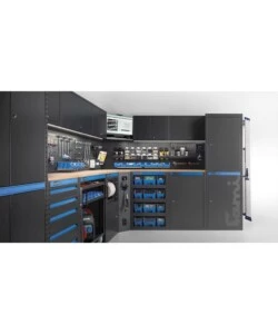 ARREDAMENTO MODULARE GARAGE FAMI "LINEA 391" ANGOLARE IN LAMIERA ANTRACITE 368,8+247,2X49,5X190 CM