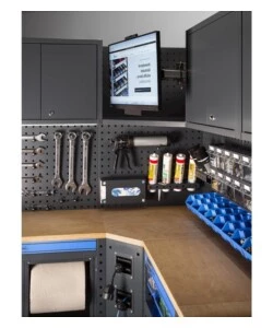 ARREDAMENTO MODULARE GARAGE FAMI "LINEA 391" ANGOLARE IN LAMIERA ANTRACITE 368,8+247,2X49,5X190 CM