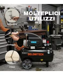 Compressore aria lubrificato Dolomitech 50lt 2,5hp