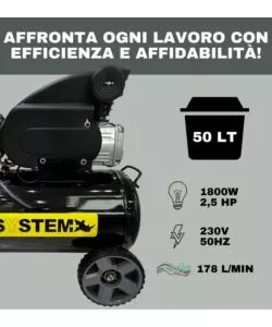 Compressore aria lubrificato System+ 50lt 2,5hp