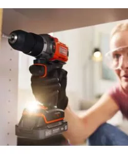 KIT VALIGETTA TRAPANO AVVITATORE A PERCUSSIONE A BATTERIA BLACK+DECKER "BCD383D2XK-QW" 2 BATTERIE 18V