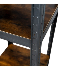 Scaffale in metallo 5 ripiani Easy System effetto legno antico portata 450 kg 40x40x180 cm