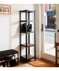 Scaffale in metallo 5 ripiani Easy System effetto legno antico portata 450 kg 40x40x180 cm