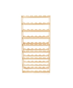 SCAFFALE PORTABOTTIGLIE IN LEGNO 54 POSTI 60X27X121 CM