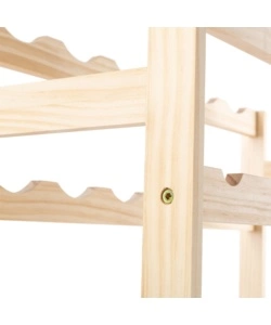 SCAFFALE PORTABOTTIGLIE IN LEGNO 54 POSTI 60X27X121 CM