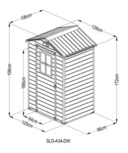 Casetta da giardino Domus "Leonor 4x3" in resina grigio con porta battente singola 129x106x198 cm