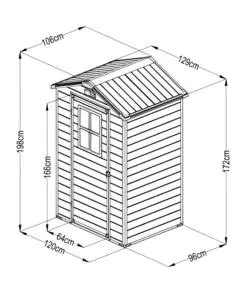 Casetta da giardino Domus "Leonor 4x3" in resina grigio con porta battente singola 129x106x198 cm