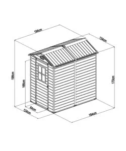 Casetta da giardino Domus "Leonor 4x6" in resina grigio con porta battente singola 134x194x198 cm