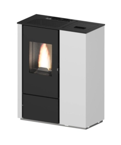 STUFA A PELLET SLIM VENTILATA PUNTO FUOCO "CARMEN" BIANCO 7 KW