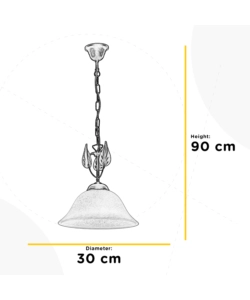 LAMPADARIO 1 LUCE ONLI "SONIA" BRONZO E27 30 CM