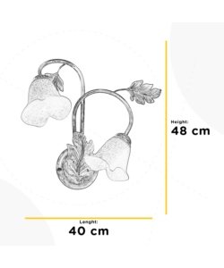 APPLIQUE 2 LUCI ONLI "MARILENA" ARGENTO E14