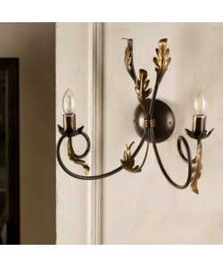APPLIQUE 2 LUCI ONLI "GRETEL" BRONZO E14