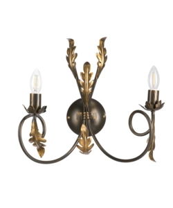 APPLIQUE 2 LUCI ONLI "GRETEL" BRONZO E14