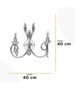 APPLIQUE 2 LUCI ONLI "GRETEL" BRONZO E14