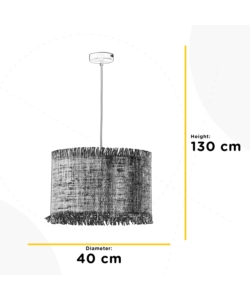 LAMPADARIO 1 LUCE ONLI "FRINGILLA" MARRONE E27