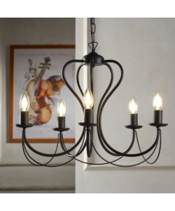 LAMPADARIO 3 LUCI ONLI "CANDELA" NERO E14