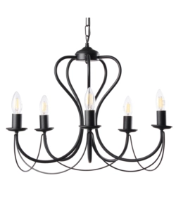 LAMPADARIO 3 LUCI ONLI "CANDELA" NERO E14
