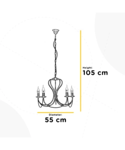 LAMPADARIO 3 LUCI ONLI "CANDELA" NERO E14