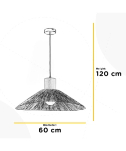 LAMPADARIO 1 LUCE ONLI "RAFIA" MARRONE E27