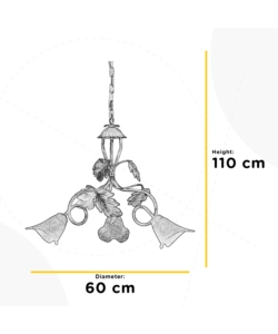 LAMPADARIO 3 LUCI ONLI "MARILENA" ARGENTO E14