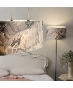 LAMPADARIO 2 LUCI ONLI "PIUME" GRIGIO E27