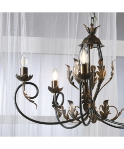 LAMPADARIO 5 LUCI ONLI "GRETEL" BRONZO E14
