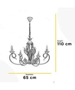 LAMPADARIO 5 LUCI ONLI "GRETEL" BRONZO E14