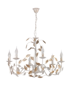 LAMPADARIO 6 LUCI ONLI "COLLANA" AVORIO E14