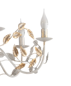LAMPADARIO 6 LUCI ONLI "COLLANA" AVORIO E14