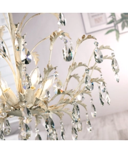 LAMPADARIO 5 LUCI ONLI "CESTA" AVORIO E14