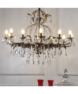 LAMPADARIO 12 LUCI ONLI "TERESA" BRONZO E14