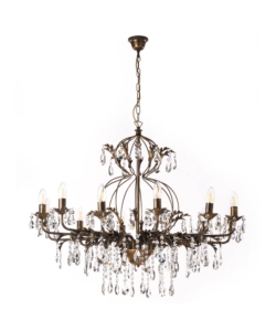 LAMPADARIO 12 LUCI ONLI "TERESA" BRONZO E14