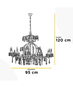 LAMPADARIO 12 LUCI ONLI "TERESA" BRONZO E14