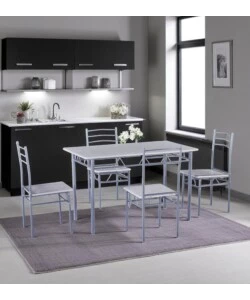SET SALA DA PRANZO "BERGEN" STONE GREY 4 SEDUTE