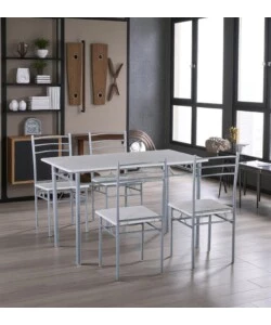 SET SALA DA PRANZO "BERGEN" STONE GREY 4 SEDUTE