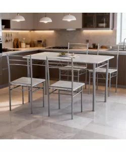 SET SALA DA PRANZO "BERGEN" STONE GREY 4 SEDUTE