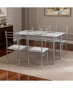 SET SALA DA PRANZO "BERGEN" STONE GREY 4 SEDUTE