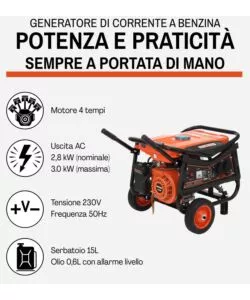 GENERATORE DI CORRENTE A BENZINA DOLOMITECH 3000W