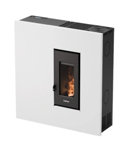 STUFA A PELLET SLIM ERMETICA FREEPOINT "RES 7 T2" BIANCO 6,9 KW CON WI-FI
