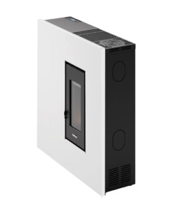STUFA A PELLET SLIM ERMETICA FREEPOINT "RES 7 T2" BIANCO 6,9 KW CON WI-FI