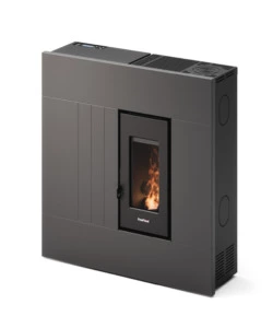 STUFA A PELLET SLIM ERMETICA FREEPOINT "RES 7 T2" ANTRACITE 6,9 KW CON WI-FI
