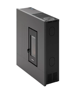 STUFA A PELLET SLIM ERMETICA FREEPOINT "RES 7 T2" ANTRACITE 6,9 KW CON WI-FI