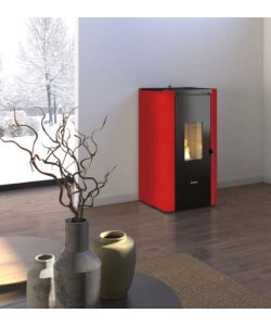 STUFA A PELLET ERMETICA FREEPOINT "INDIGO 7 T2" BORDEAUX 7 KW
