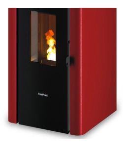 STUFA A PELLET ERMETICA FREEPOINT "INDIGO 7 T2" BORDEAUX 7 KW