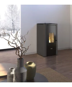 STUFA A PELLET ERMETICA FREEPOINT "INDIGO 7 T2" ANTRACITE 7 KW