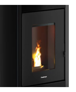 STUFA A PELLET VENTILATA E CANALIZZATA FREEPOINT "DUKE" NERO 13,7 KW CON WI-FI