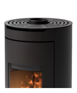 STUFA A LEGNA ERMETICA VENTILATA FREEPOINT "EOS 9 WOOD AIR T2" NERO 9 KW