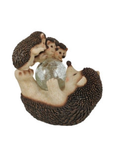 Famiglia ricci da giardino solare EuroGarden con illuminazione led bianco caldo 15,5x20,5x20,5 cm