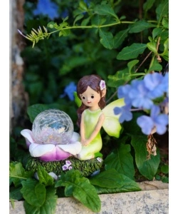 Fata da giardino solare EuroGarden con illuminazione led bianco calso 17x10x15,2 cm